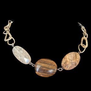 Lia sophia Gold Tone And Genuine Stone Necklace